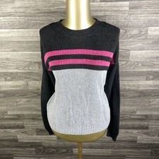 AMERICAN EAGLE Crew Neck Long Sleeve Pink Gray Pullover Sweater Women's Size S
