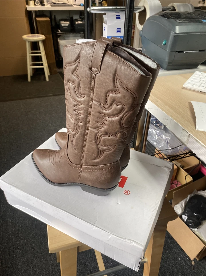 Botas de vaquero Soda Reno Western punta hasta la rodilla color tostado oscuro talla 10 Foto 4 de 4