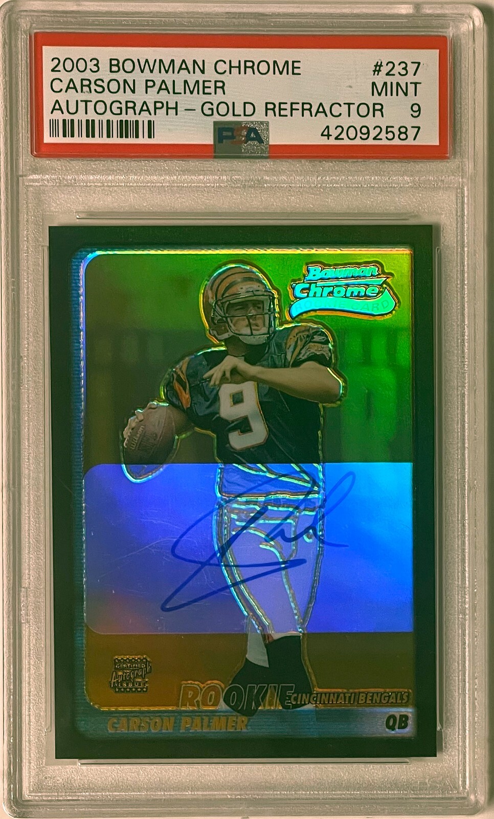 Carson Palmer Bowman Chrome #237 Autograph-Gold Refractor