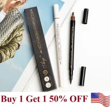 2 in 1 Microblading Eyebrow Pen +eyeliner  Waterproof Fork Tip  Long Last Pencil