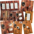 Rustic Barn Wood Door image Light Switch Outlet Wall Cover Plate Home Decor