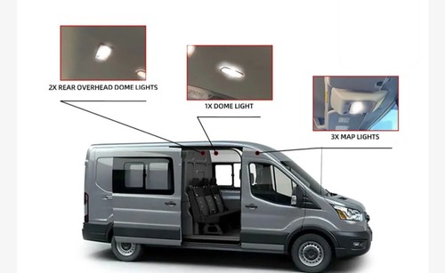 For FORD TRANSIT CREW VAN 2015-24 LED XENON WHITE INTERIOR LIGHT BULBS SET KIT - Picture 2 of 2