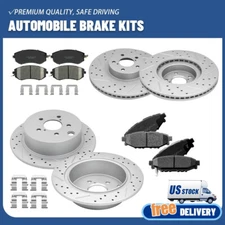 For Subaru XV Crosstrek Forester Front  Rear Brake Rotors & Ceramic Brake Pads