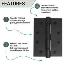 BLACK Internal Door Hinge PAIR of 2 in the box (3" and 4 ")  Gold and Black