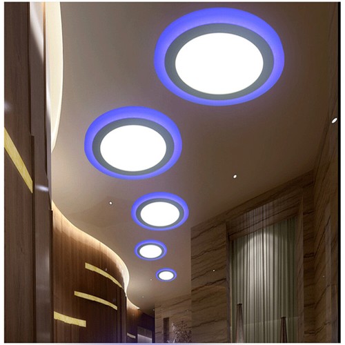 Dual Color White RGB/Blue LED Ceiling Lamp Recessed Panel Downlight Spotlights - Picture 10 of 14