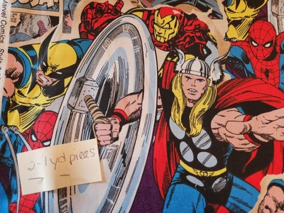 Marvel Comic Heros on Cotton! New! OOP! BTY!