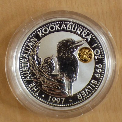 Australia 1$ Kookaburra 1997 privy Dragon silver 99.9% 1 oz, in capsule (argent) - Photo 1/4