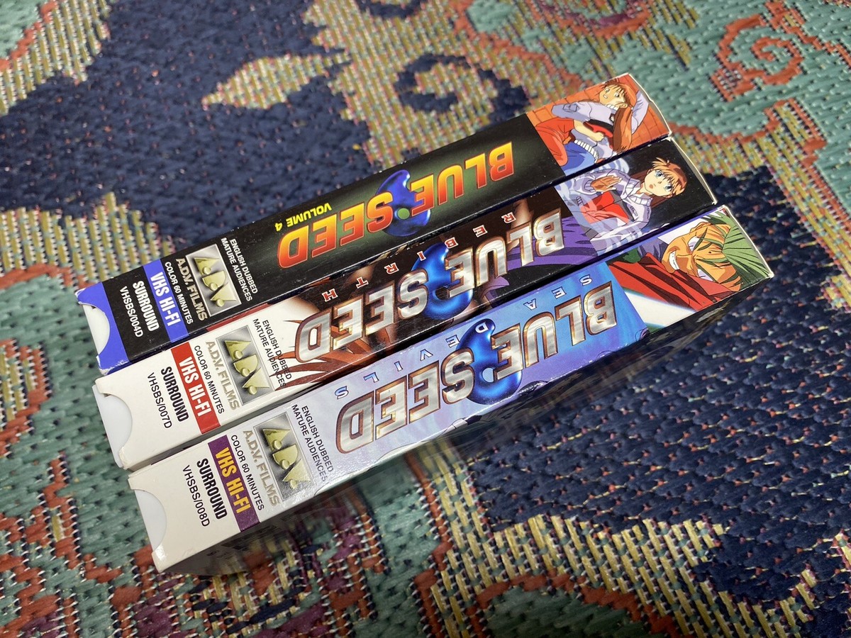 Blue Seed 9 Anime VHS Lot of 3 Vol. 4. Sea Devils. Rebirth