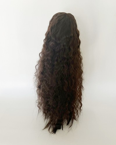 Women's Brazilian Human Long Curly Wavy Hair Wig Dark Brown Hair - Picture 4 of 4