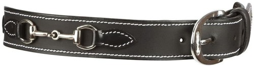 Huntley Equestrian Daisy Clipper Children's Black Leather Snaffle Bit Belt - Picture 3 of 5
