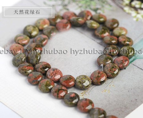 10/12/14/16mm Coin Quartz/Tiger's eye/Unakite/Crystal Gemstones Loose Beads 15" - Picture 6 of 53