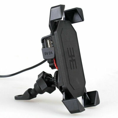 For Harley Davidson Touring Cruiser Motorcycle Cell Phone Holder USB Charger