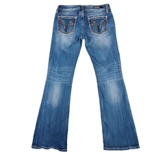 VIGOSS Jeans Womens 32x31, Tag 30x32 Slim Boot Bling Classic Fit Blue Denim