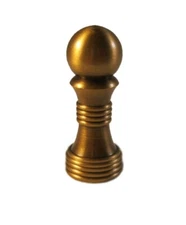 Lamp Finial-BALL ON BASE-Aged Brass Finish, Highly detailed machined metal