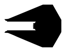 Star Wars Tie Interceptor Silhouette Decal 1 4.5"x6" Choose Color