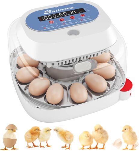 12 Egg Incubator for Hatching Eggs w/Automatic Egg Turning Built-in LED candler - Picture 12 of 12