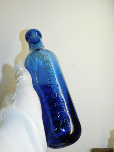 ANTIQUE SUPERB COBALT BLUE SPLIT SIZE MAUGHAM RARE SODA WATER OLD BOTTLE 1870's - Picture 2 of 11