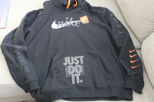 NIKE NSW CLUB JDI JUST DO IT PULL-OVER HOODIE BLACK SZ XL AV5905-010 OFF- WHITE – CDE