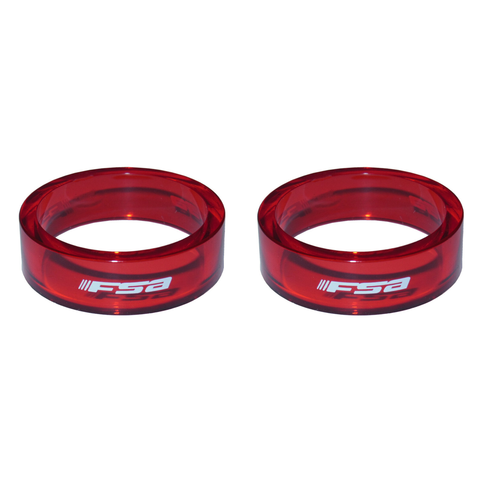 New FSA Transparent Red Threadless Bicycle Headset Spacer Kit 10mm
