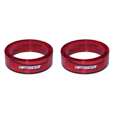 New FSA Transparent Red Threadless Bicycle Headset Spacer Kit 10mm 2-pack 1 1/8"