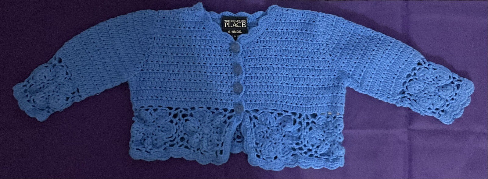 The Children’s Place Crocheted Cardigan Sweater Blue Size 69 Months eBay