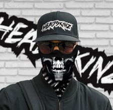 POLAR FLEECE FACE NECK WARMER - ARMED DANGEROUS SKULL Snow, Motorbike