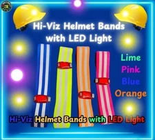 Hi-Viz Reflective Riding Hat Band LED Light Helmet Band Orange Lime Equestrian