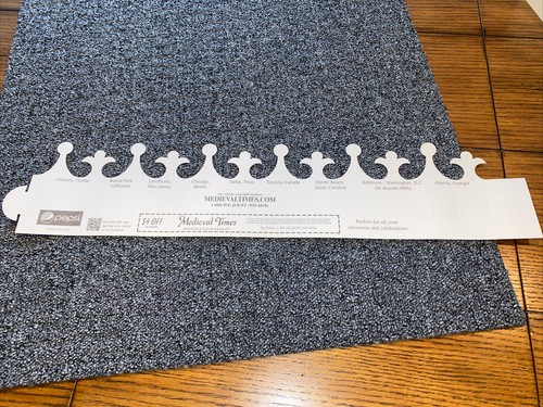 LOT (10) Medieval Times Dinner & Tourn Paper Crown Hat Adjustable - U Get All 10 - Picture 5 of 5