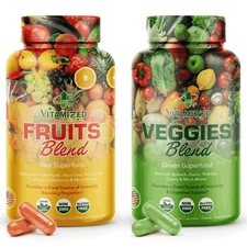 Fruits and Vegetables Supplements With BioPerine Contains 38 Fruits Vegetables