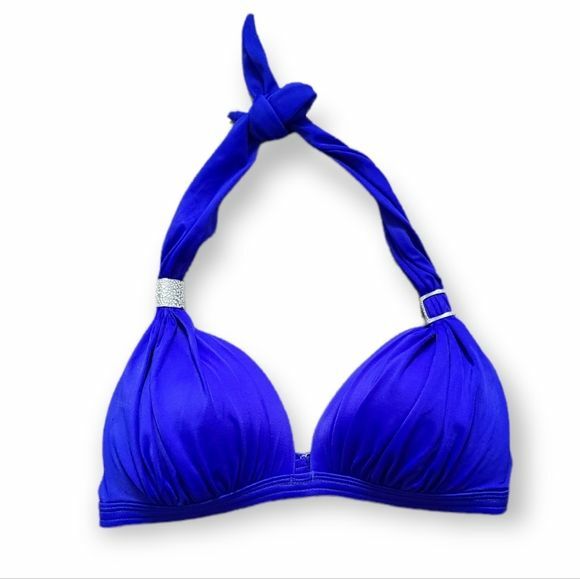 Venus Swimwear Goddess Pushup Blue Bikini Halter Top Gem