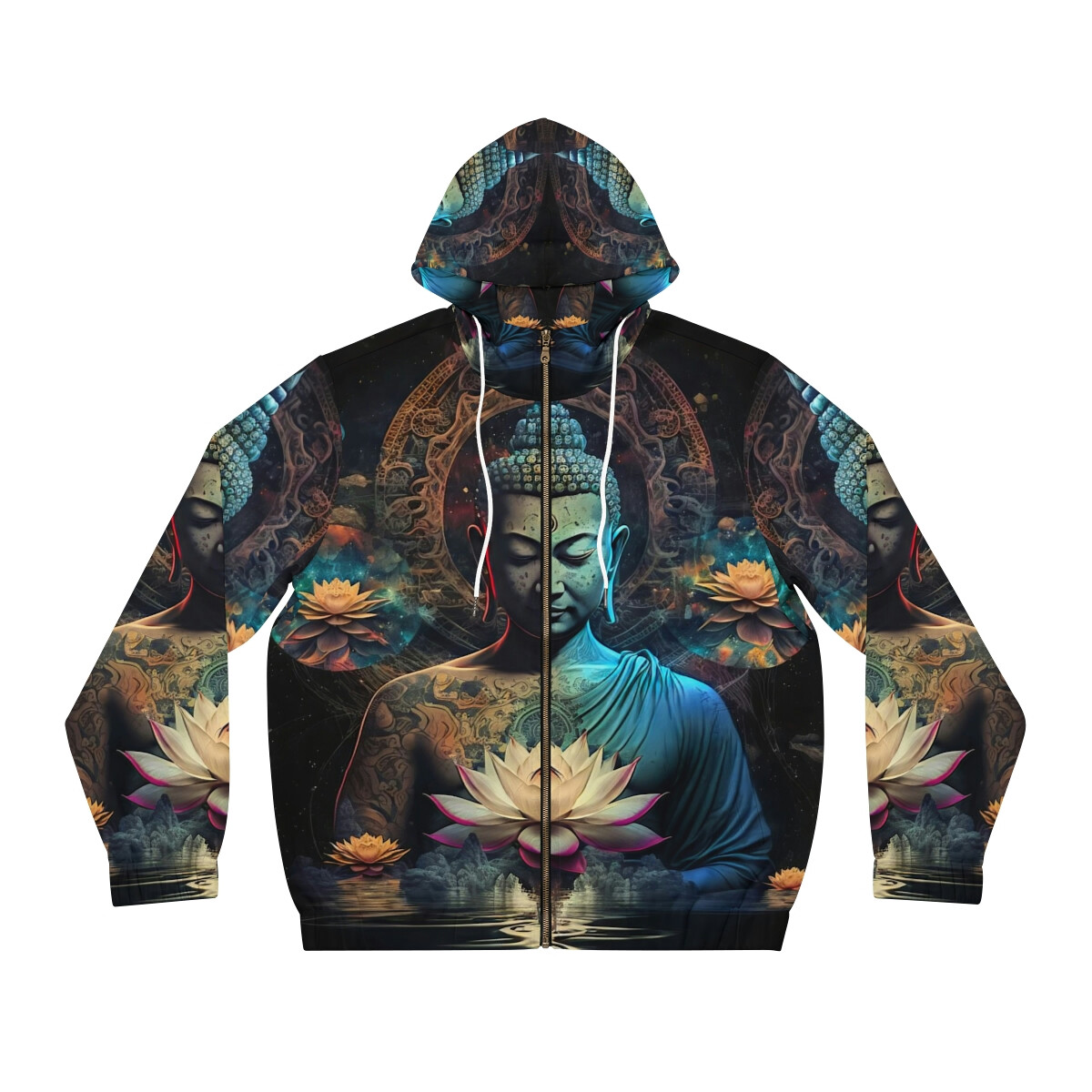 Buddhism Lotus Flower Hoodie Zen Buddhist Pink Lotus Flower And