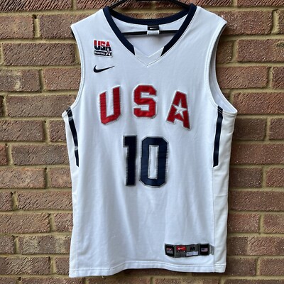 Nike Mens White Kobe Bryant #10 USA 2010 Fiba Basketball Jersey