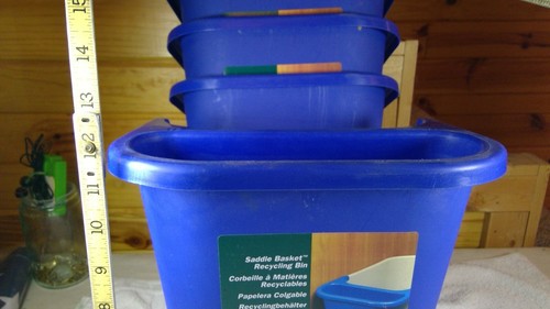 4 Eldon Blue Saddle Basket Recycling Bins, For Eldon 28Qt Wastebasket - Picture 4 of 6
