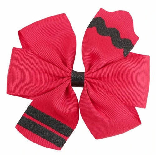 NEW Back to School Crayon Girls 4.5-inch Hair Bow Clip - Picture 5 of 6