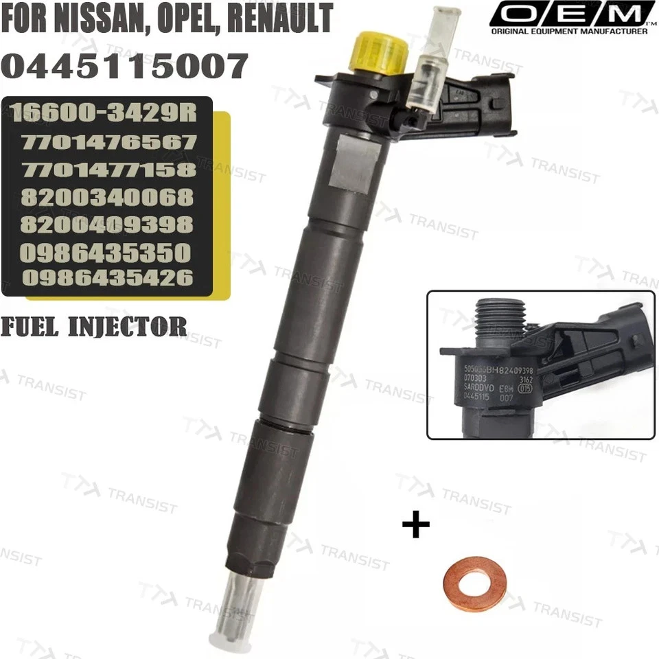 Inyector de Combustible 0445115007 Compatible RENAULT LAGUNA 2.0D 05 a 15 Válvula Boquilla Foto 4 de 4