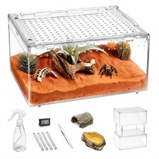 Small Reptile Terrarium Kit,Escape Proof Tarantula Enclosure,PC Starter Hermi...