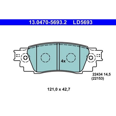 ATE 13.0470-5693.2 Bremsbelagsatz für TOYOTA LEXUS NX UX ES RX C HR RAV 4 CAMRY