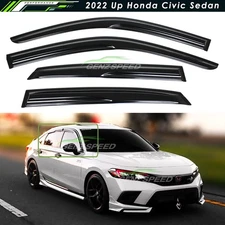 For 2022-2026 Honda Civic Sedan Mugen Style Window Visors Rain Guards Deflectors