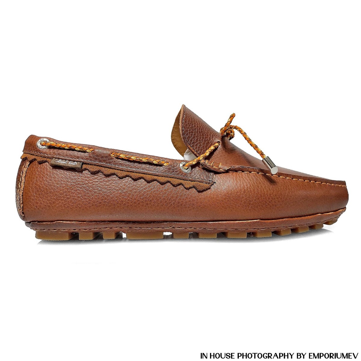Paul Smith Brown Leather Driving Moccasins with Rope Laces Mens Paul Smith Jenson Shoes In Tan | Soletrader main image 4