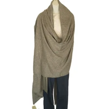 Cashmere | 'Oversize'| Knit|Shaw l | 2 Ply| Handmade| 'Natural'| Gray & Silver