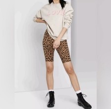 Wild Fable Cheetah Print Biker Shorts Brown Size Small