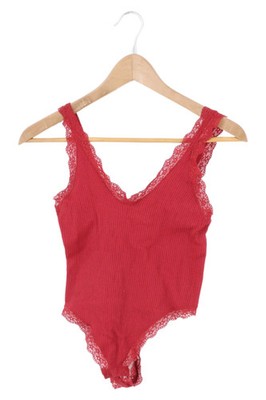 URBAN OUTFITTERS Body Damen 32/XXS Rot Elegant Vintage Rippstrick Spitze
