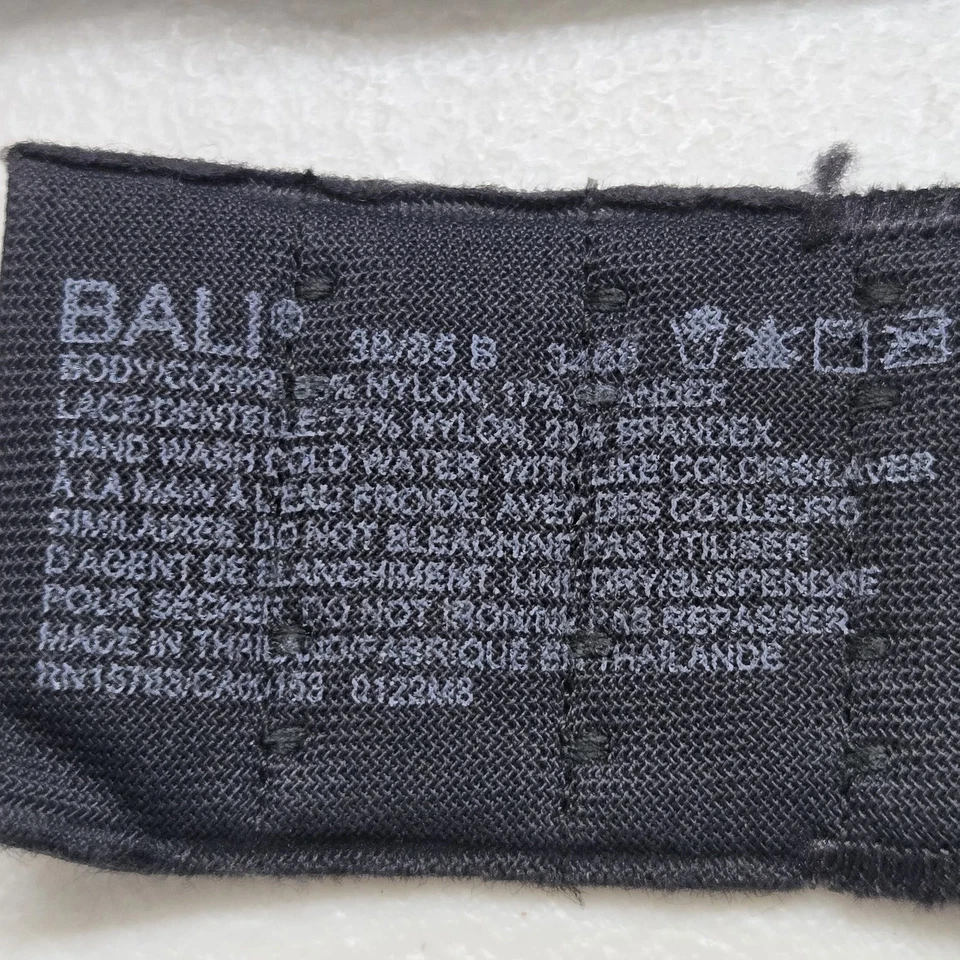 Bali Women Bra 38B Black T Shirt Underwired Lace Convertible Adjustable Strap - Image 3 of 4