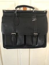 Wilson’s Leather Vaqueta Black Leather Briefcase NWT