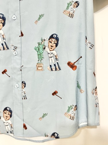 RSVLTS MLBPA New York Yankees Aaron Judge Baseball Blue Button Up Shirt Liberty - Picture 4 of 9