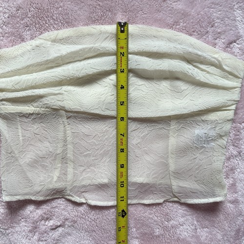 Bailey Rose Sheer Strapless Tube Top Ivory Ruched Textured Women's Size M - Picture 17 of 18