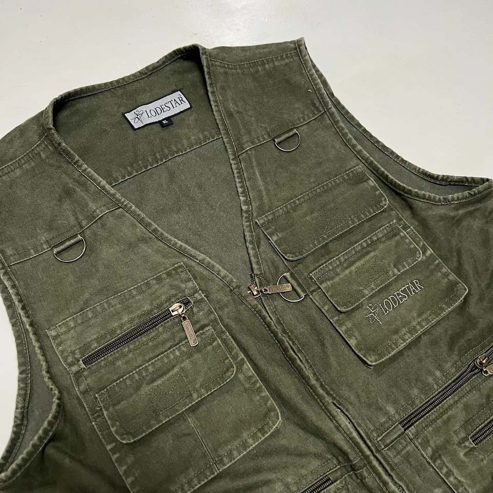 Lodestar XL grün Angeln Outdoor Utility Weste Reißverschlusstaschen