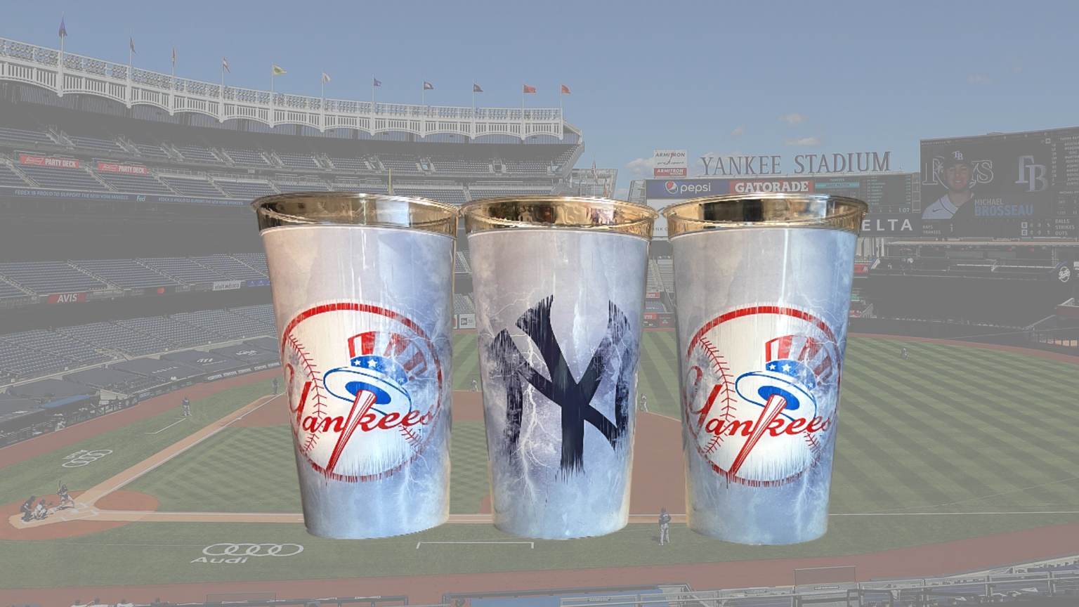 3-Pack 32oz NY Yankees- Yankee Stadium - 2025 Collectible Souvenir Soda Cups 11z