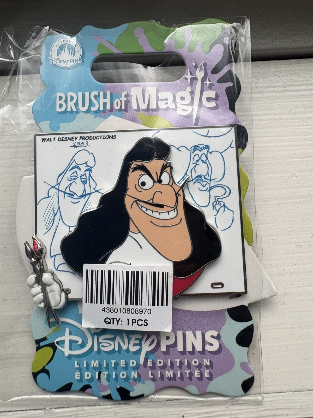 Disney Captain Hook Brush of Magic Single Pin Limited Edition