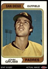 1974 Topps #32 Johnny Grubb Padres RC VARIATION ASR 3 - VG